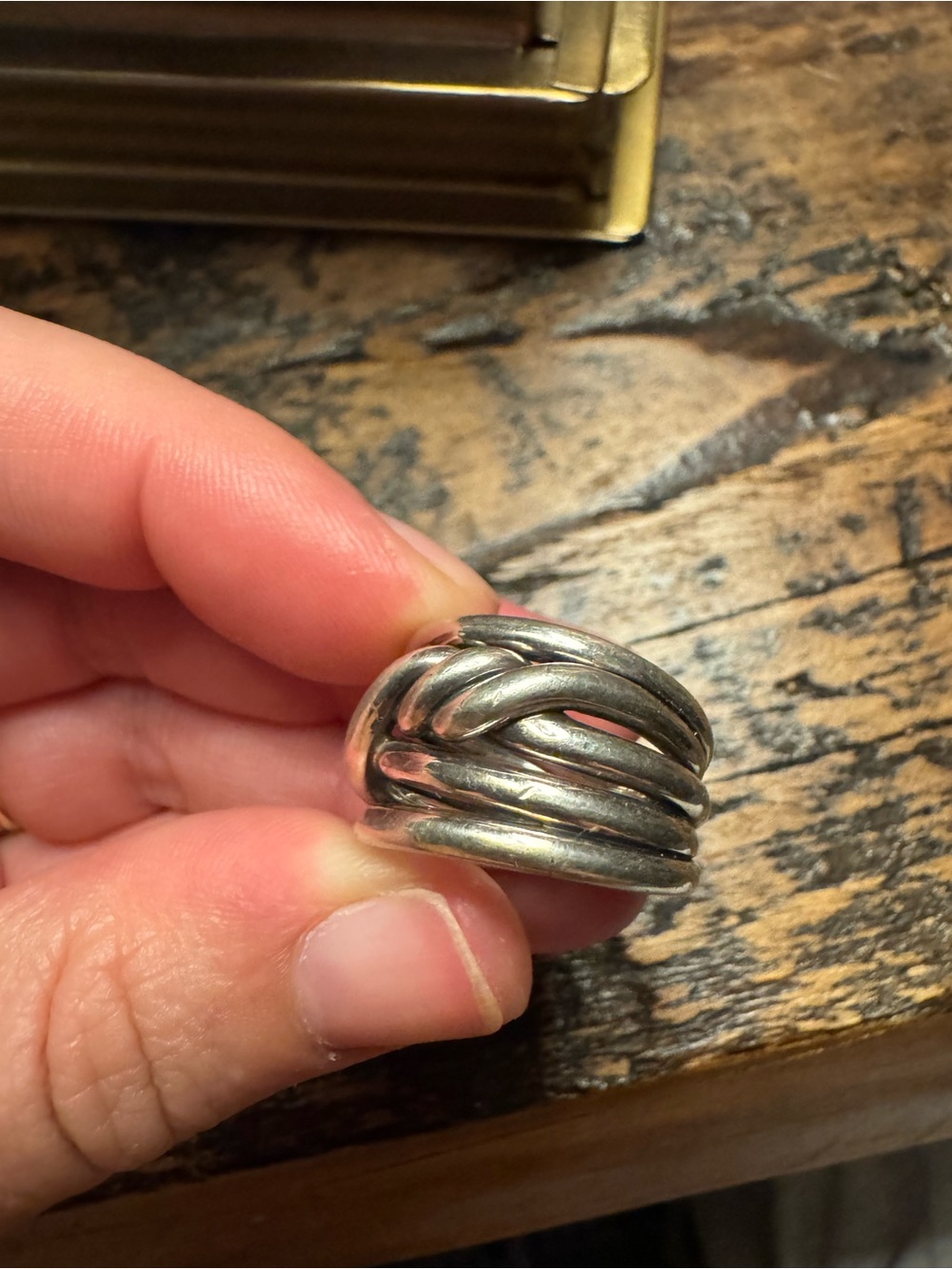 David Yurman Sterling Silver Twisted Multi-Band Statement Ring - Silver - Picture 2 of 4